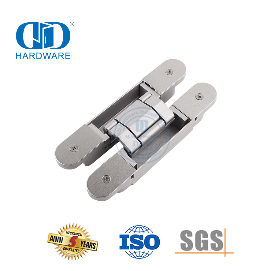 Zinc Alloy 3D Concealed Hidden Furniture Cabinet Hardware Heavy Duty Soft Closing Non-handed Hospital Apartment Door Hinge-DDCH008-G80