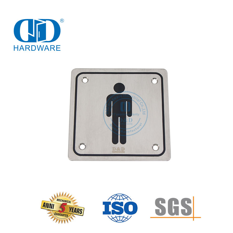 Stainless Steel Fire Signature Hanging Board Sign Plate Male Bathroom Toilet Sign Plate-DDSP001