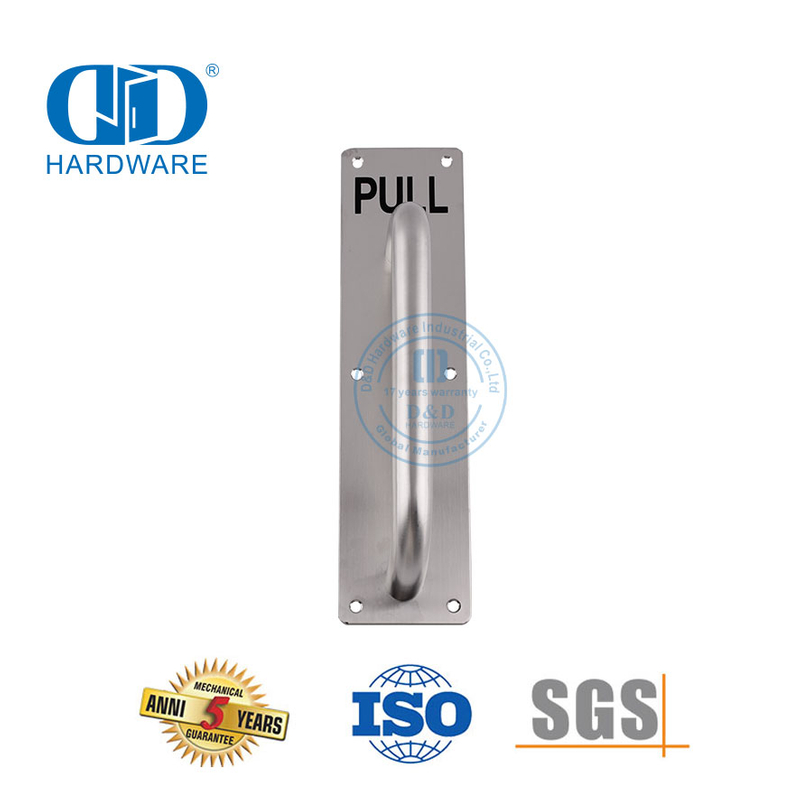 Stainless Steel Different Size Sign Plate with Handle Door Hardware Lever Handle Entrance Door Pull Handle-DDPH023