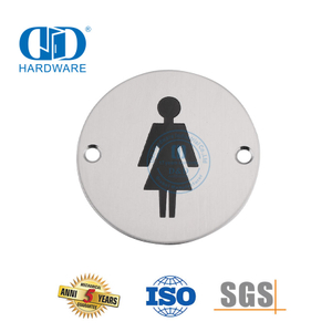 Bathroom Signs Symbol Stainless Steel Washroom Female Sign Plate Bathroom Toilet Door Sign Plate-DDSP002