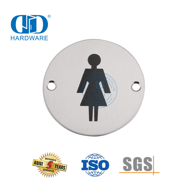 Bathroom Signs Symbol Stainless Steel Washroom Female Sign Plate Bathroom Toilet Door Sign Plate-DDSP002