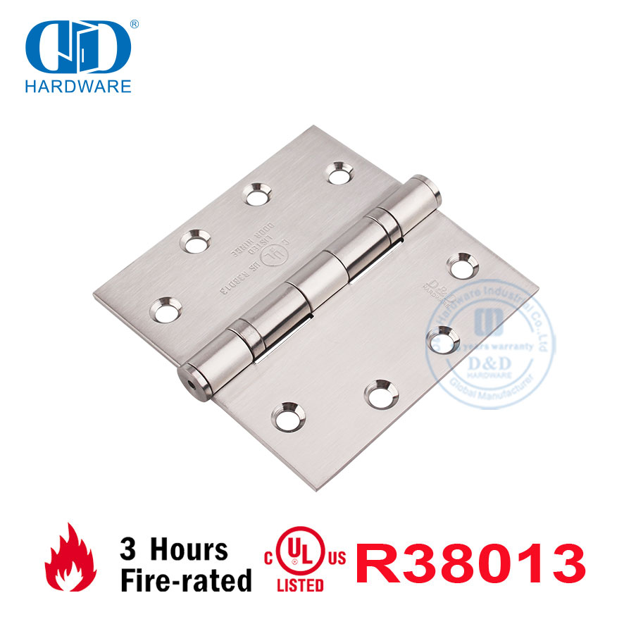 Furniture Hardware American Stainless Steel UL Certificate Fireproof Mortise Window Hospital Government Door Hinge-DDSS002-FR-4.5X4.5X3.4mm