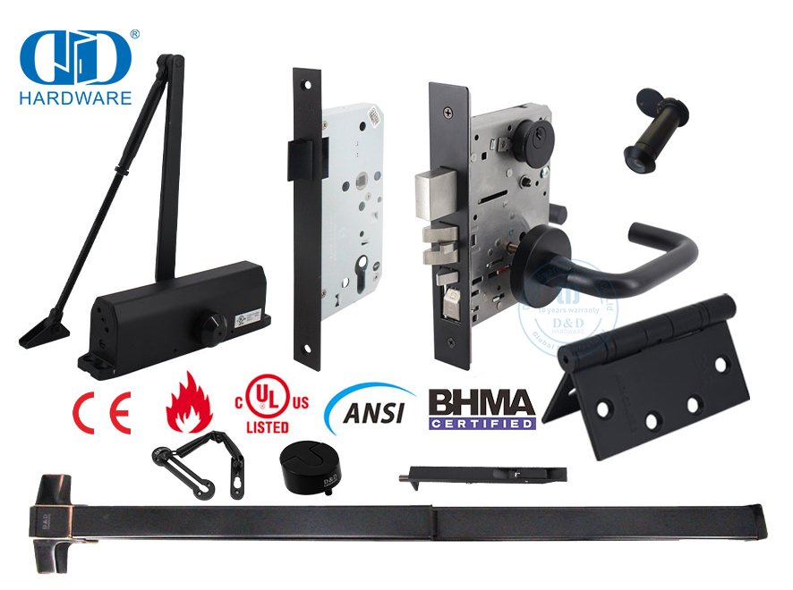 black door hinges and knobs