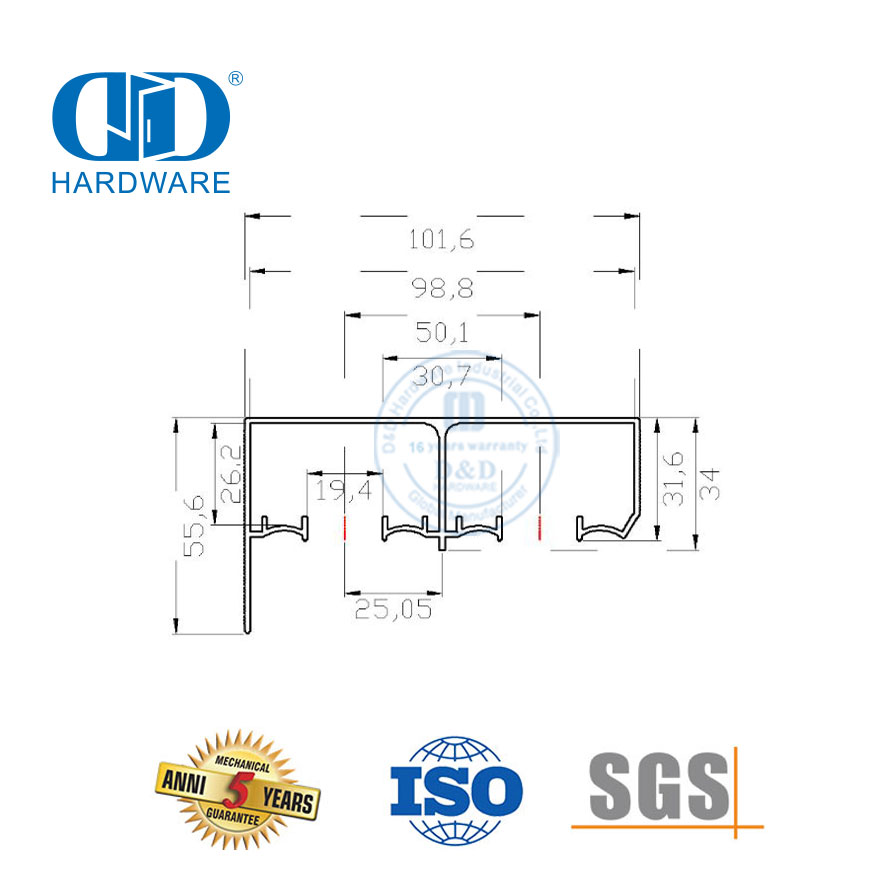 Stainless Steel Modern Quiet Bypass Concealed Sliding Barn Door Hardware Steel Garage Hardware-DDBD070