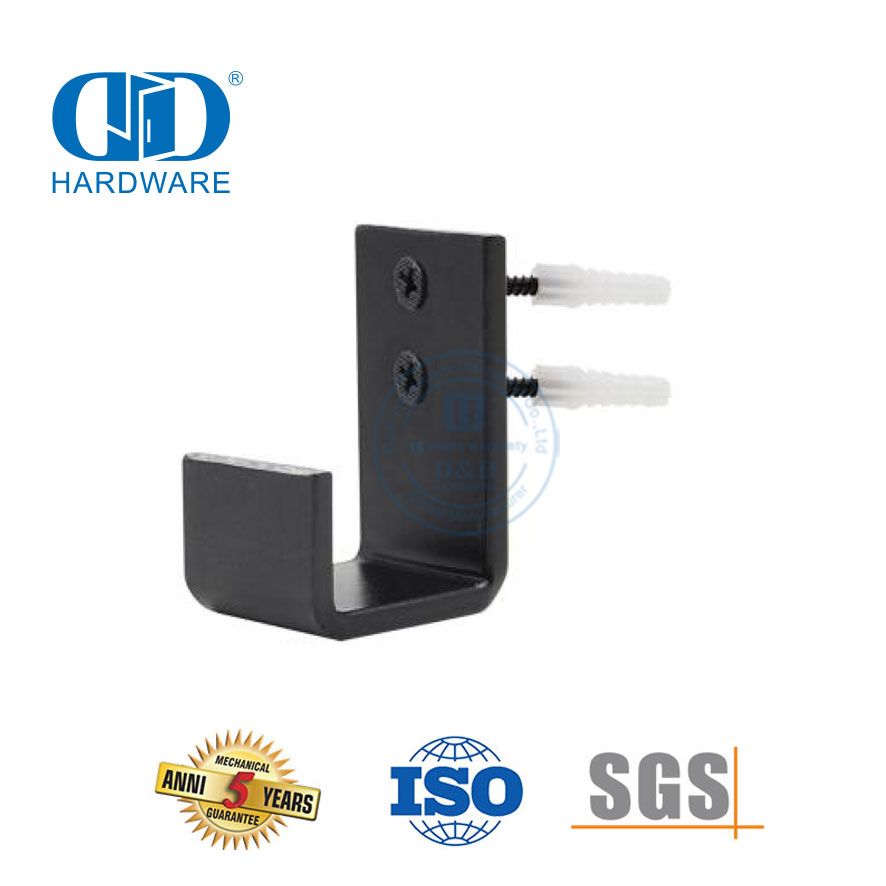 Stainless Steel Black Wall Mount Adjustable Sliding Barn Door Hardware Floor Guide Door Bottom Floor Guide-DDBD087