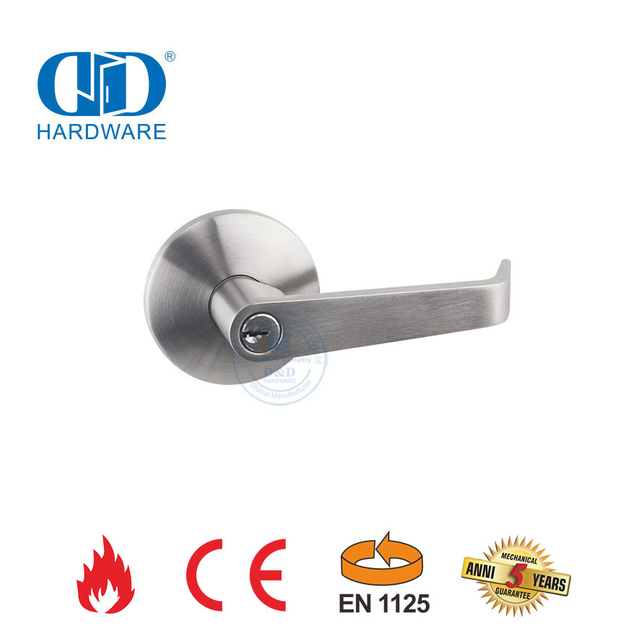 Stainless Steel CE Fireproof Exit Door Bar Panic Exit Lock Lever Trim with Lock For Hotel School Door-DDPD012-CE