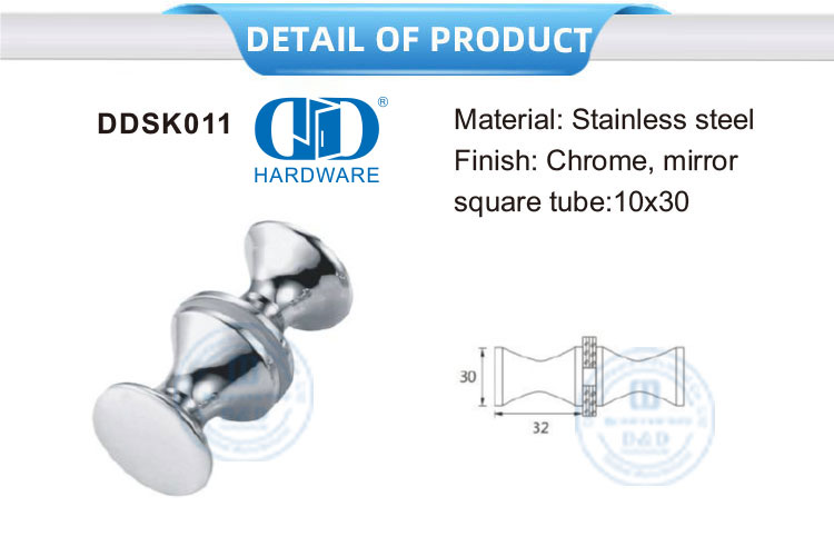 Furniture Accessories Glass Door Knob Glass Handle Shower Room Sliding Glass Shower Door Knobs-DDSK012