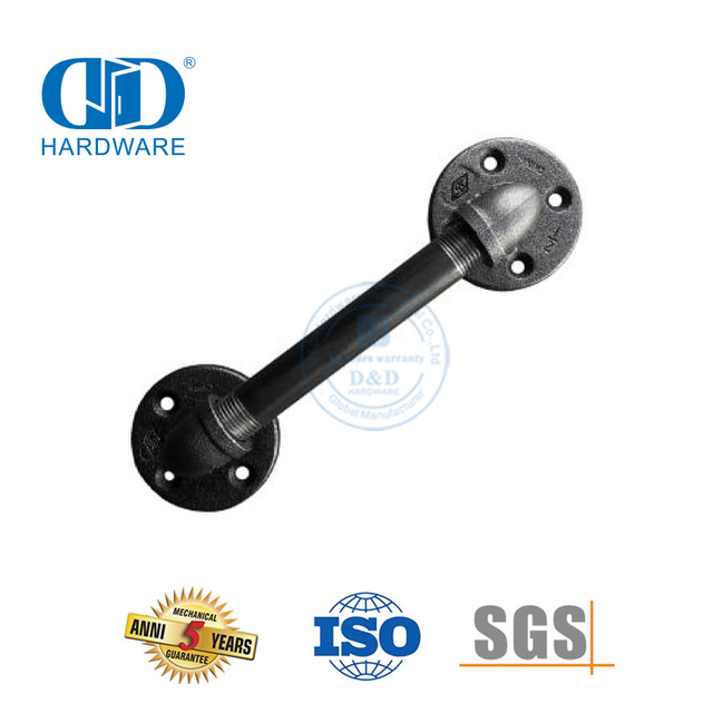 Stainless Steel Pipe Barn Door Pull Handle Black Rustic Industrial Grab Bar For Stairs Construction Hardware-DDBD114