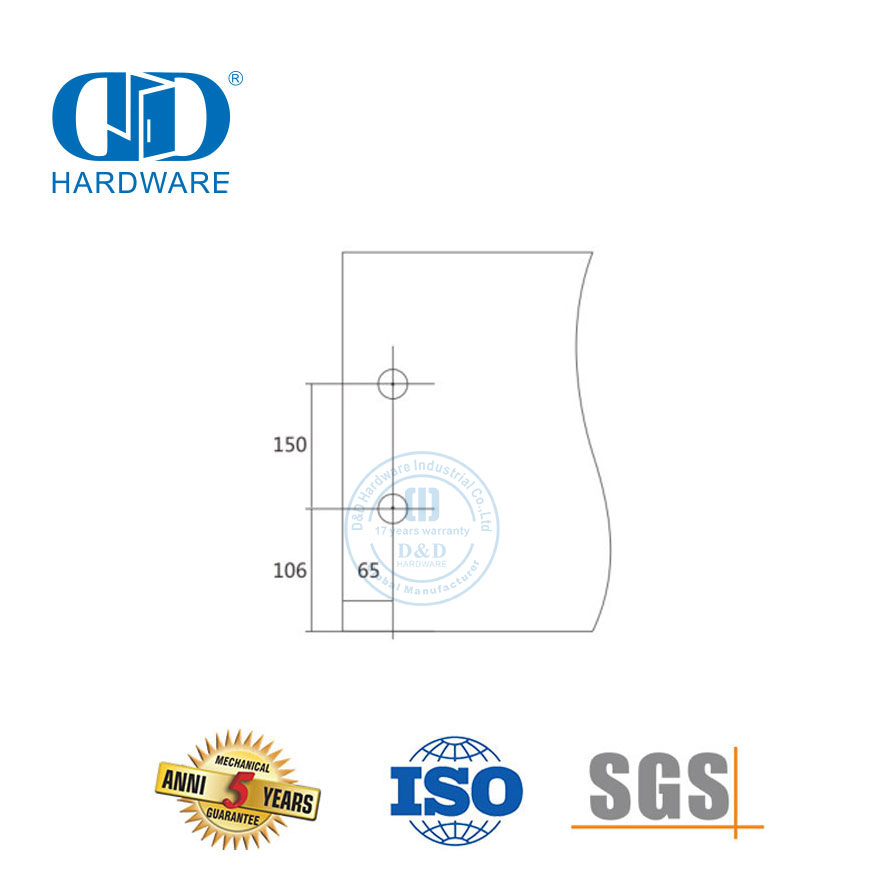 Stainless Steel Sliding Door Hardware Patch Fitting Pivot Glass Fitting For Entrance Glass Door-DDGP002