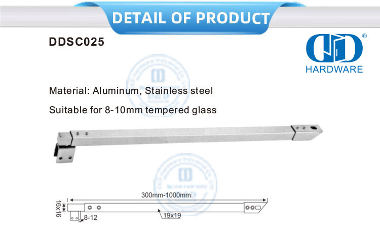 Stainless Steel Commercial Shower Cubicles Shower Cubicle Partitions Glass Door Hardware-DDSC025