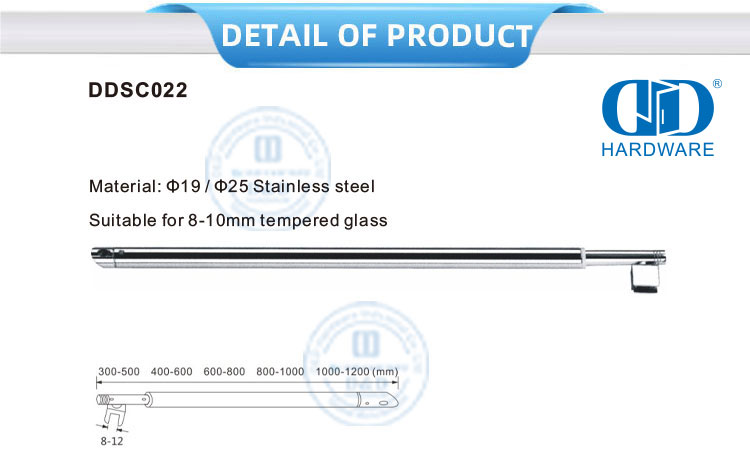 Stainless Steel Factory Direct Supply Commercial Bathroom Adjustable Shower Rod Glass Panel Bracket Connector-DDSC022