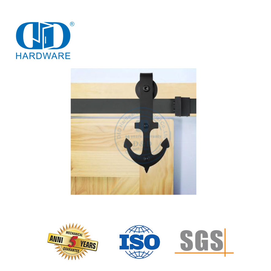 Stainless Steel Modern Design Black Door Lock Set Slide Barn Door Hardware Door Hardware Track Set-DDBD011