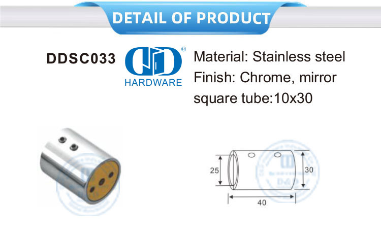 Stainless Steel Shower Cubicle System Frameless Glass Shower Panel Glass Panel Bracket Connector-DDSC033