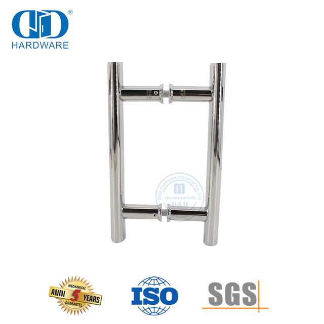 Sleek And Convenient Circular Tube H-Shaped Stainless Steel 201 Handle for Bathroom Glass Door-DDPH001-A Φ25-PSS