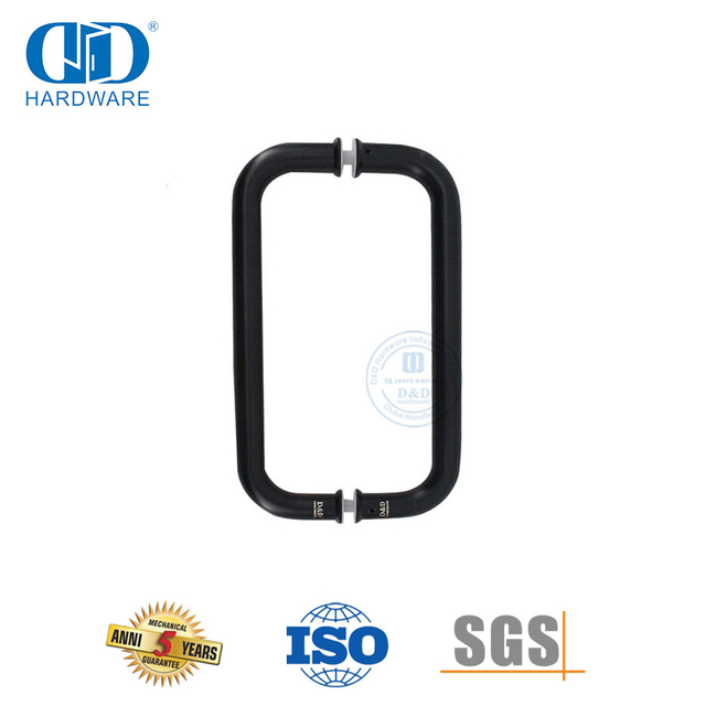 Route Solid Steel Round Pull And Flush Glass Door Pull Handle for Glass Door-DDPH007-A-MB