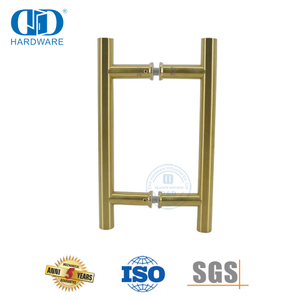 Satin Brass Finish H Shape Stainless Steel Tube Push Bathroom Door Handle-DDPH001-A Φ22-SB