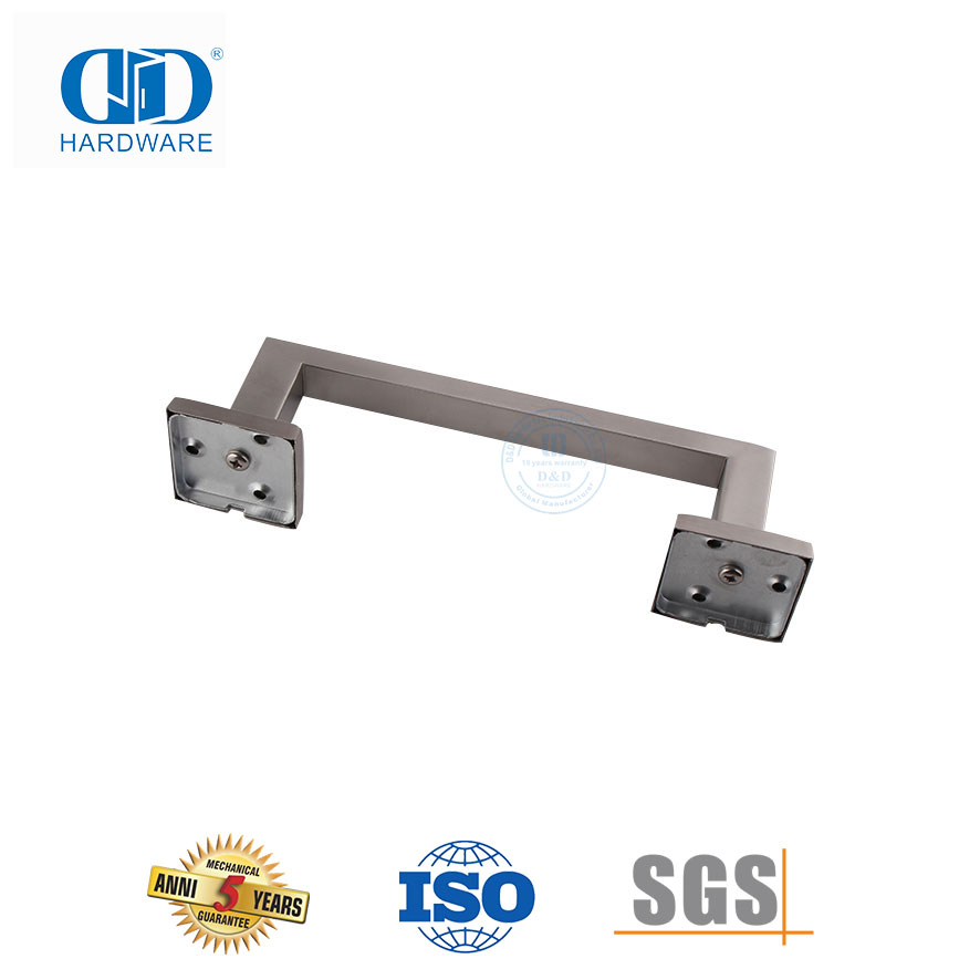 Satin Finish Stainless Steel Square Push Single Side Pull Handle for Commercial Glass Metal Doors-DDPH035