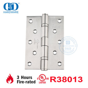 Wholesale UL Listed BHMA American Stainless Steel Fire Rated Adjustable Furniture Hardware Commercial Metal Wooden Door Hinge-DDSS005-FR-5x3.5x3mm