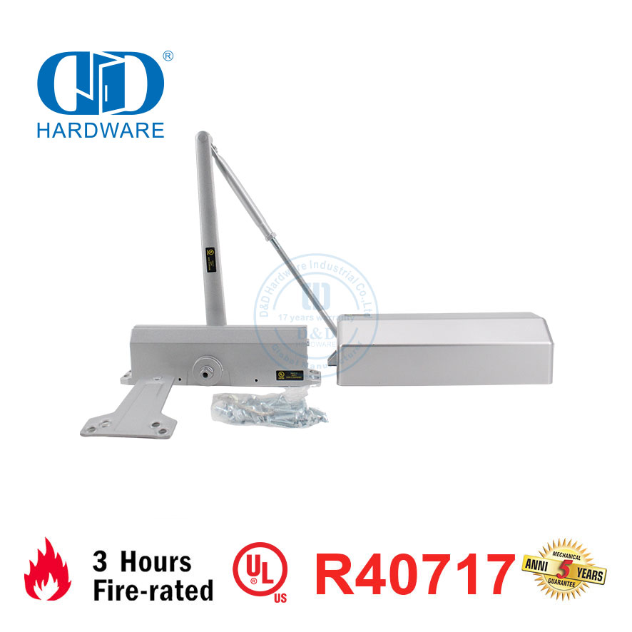 Industrial UL Certification Fire Rated Adjustable Control Aluminium Slience Hydraulic Automatic Kitchen Double Door Closer-DDDC058