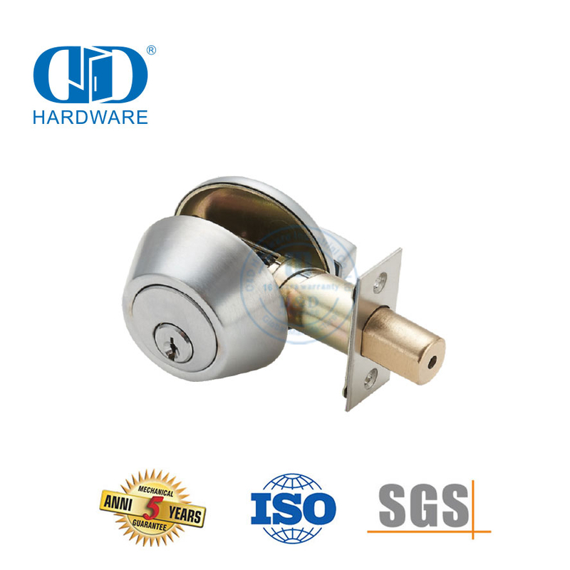 Heavy Duty Single Cylinder Deadbolt Outside Thunm Turn Inside Brass Adjustable Lockable Knob Lockset For Internal Front Door-DDLK027