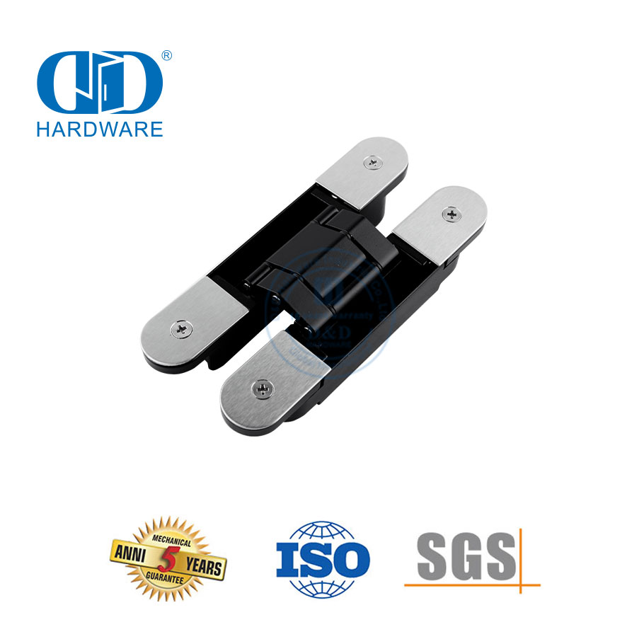 Different Dimensions Zinc Alloy 3D Hidden Concealed Heavy Duty 180 Degree Outer Double Door Hinge-DDCH008-G40