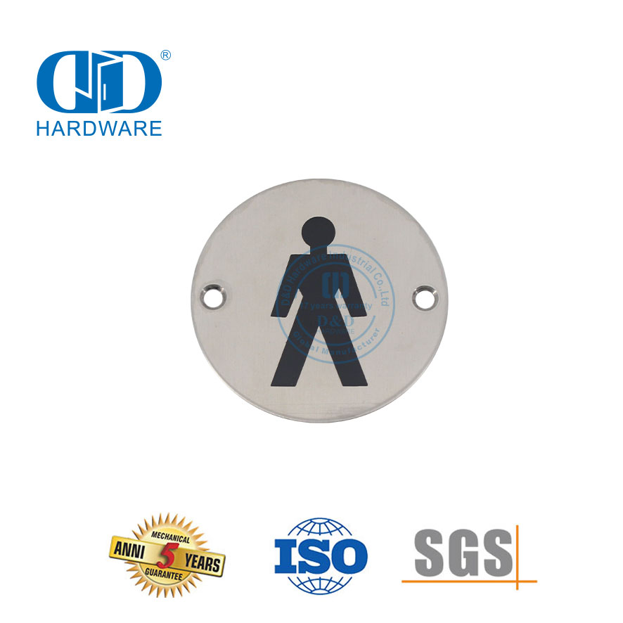 Stainless Steel Fire Signature Hanging Board Sign Plate Male Bathroom Toilet Sign Plate-DDSP001