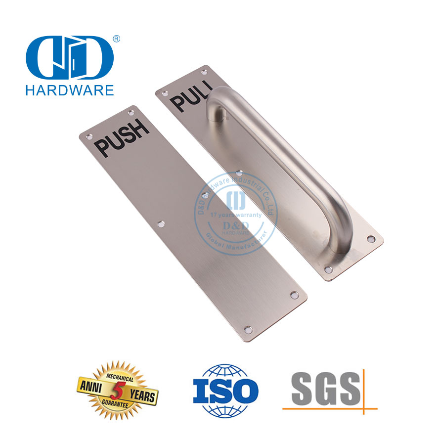 Stainless Steel Different Size Sign Plate with Handle Door Hardware Lever Handle Entrance Door Pull Handle-DDPH023