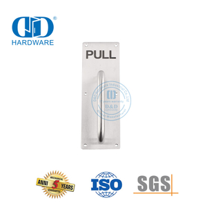 Stainless Steel Sign Pull Handle on Plate Door Hardware Sign Plate Commercial Interior Door Pull Handle-DDPH023