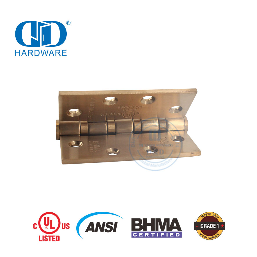 UL BHMA Certificate Fireproof SGR Fast Installation Window Kitchen Cabinet Furniture Hardware Door Hinge -DDSS001-ANSI-1-4.5x4.0x4.6mm