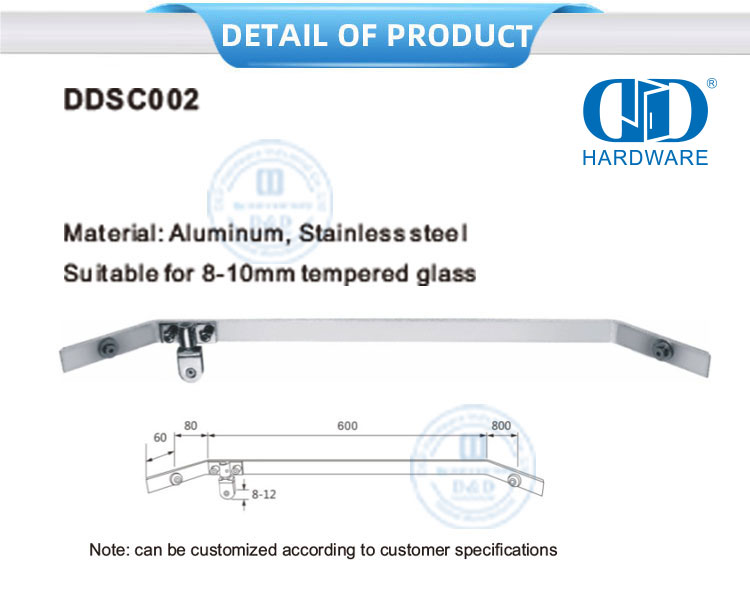Waterproof Stainless Steel Glass Door Accessory Shower Divider Panel Commercial Shower Cubicle System-DDSC002