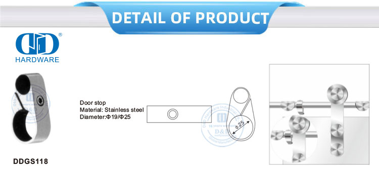 Good Quality Door Stop Stainless Steel Furniture Accessory Bathroom Hardware Door Hardware For Sliding Door-DDGS118