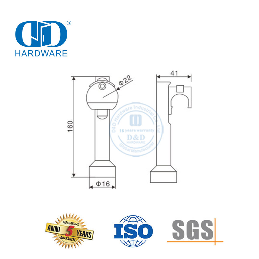 Single Tube To Celling Clamp Stainless Steel Glass Door Fitting Door Hardware Accessories Set For Lavatory Restroom-DDGS129