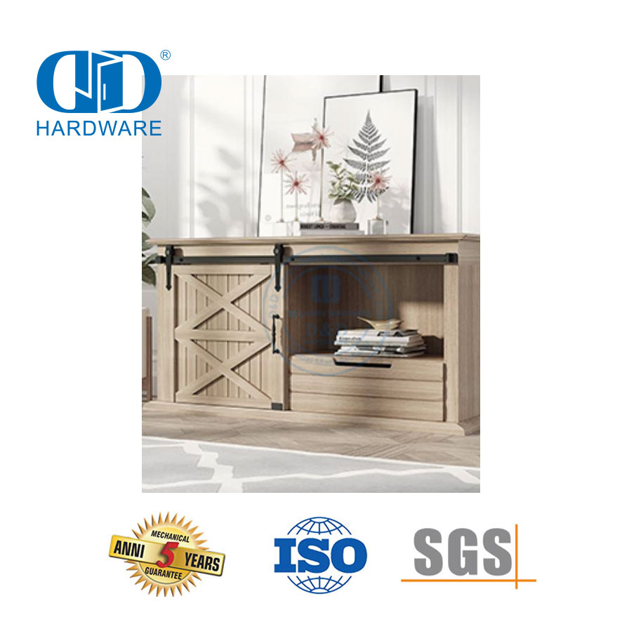 Stainless Steel Furniture Hardware Door Hardware Track Set Heavy Duty Barn Door Hardware-DDBD034