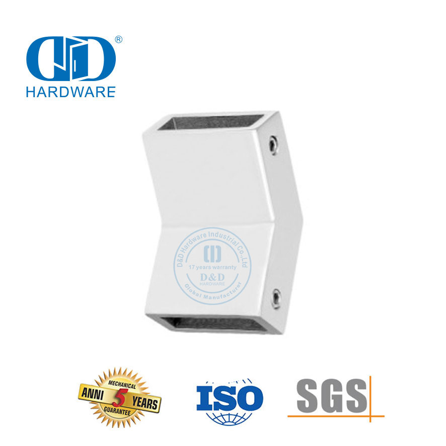 Stainless Steel High Quality Square Tube Glass Clamp Connector for Bathroom Fittings-DDSC017