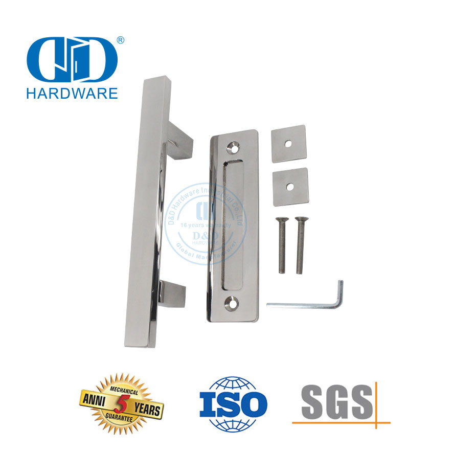Stainless Steel Household Laundry Sliding Door Hardware Pss Finish Barn Door Handle Set-DDBD103 PSS