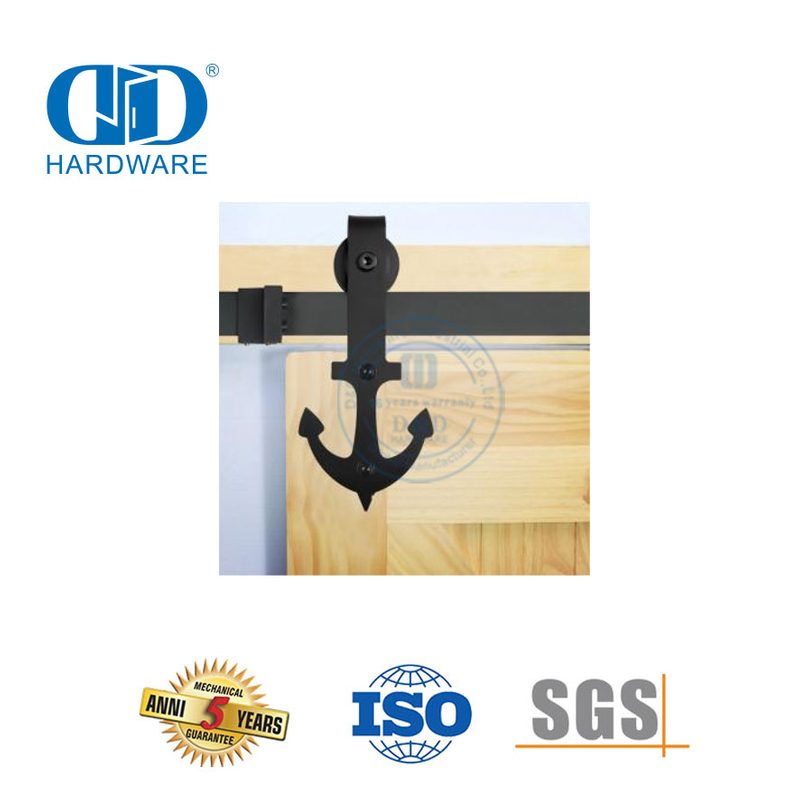 Stainless Steel Modern Design Black Door Lock Set Slide Barn Door Hardware Door Hardware Track Set-DDBD011