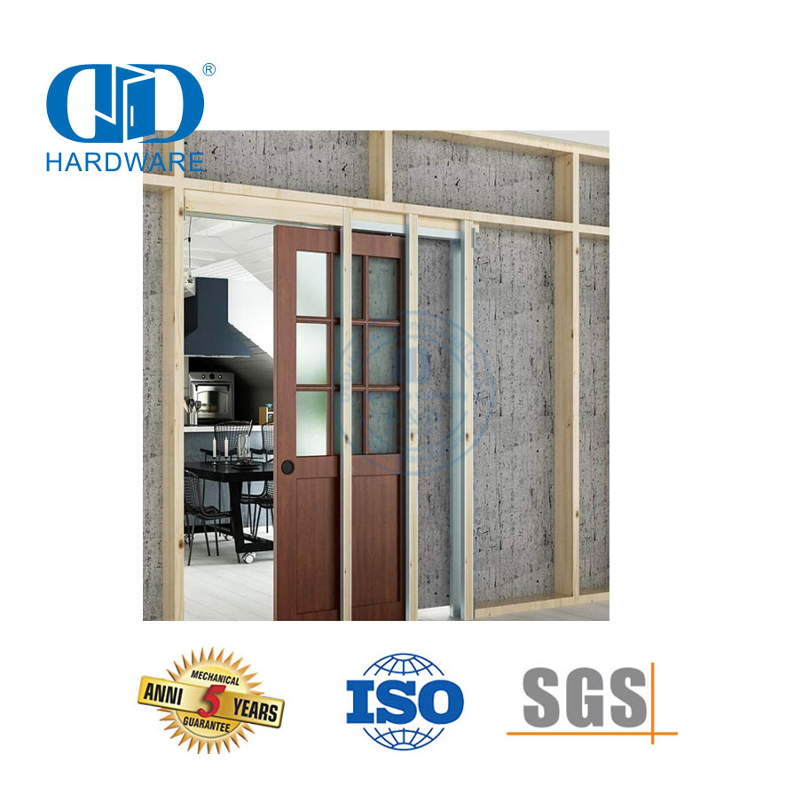 Stainless Steel Barn Wood Door Hardware Pocket Door Frame Hardware For 48 Inch Door Wide-DDBD062