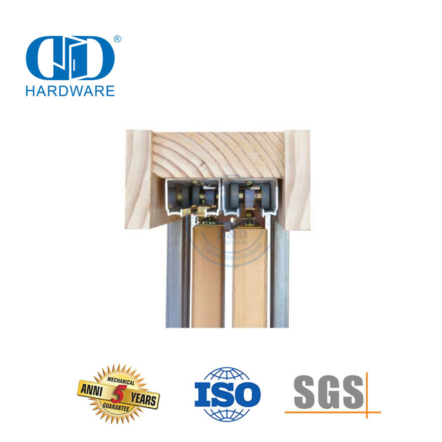 Stainless Steel Hardware Set Track Kit Barn Wood Door Hardware Lockable Pocket Door Frame Hardware-DDBD060