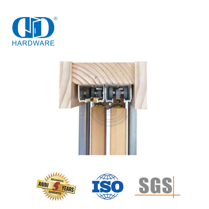 Stainless Steel Hardware Set Track Kit Barn Wood Door Hardware Lockable Pocket Door Frame Hardware-DDBD060