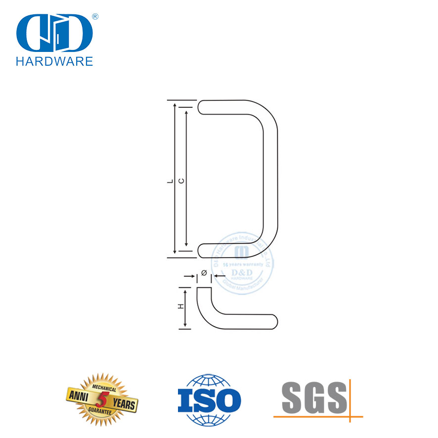 Curved High Quality Commercial Glass Door Handle Pull Push for Glass Door-DDPH005