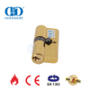 EN 1303 Polished Brass Double Key Lock Cylinder for Wooden Door-DDLC003-60mm-PB