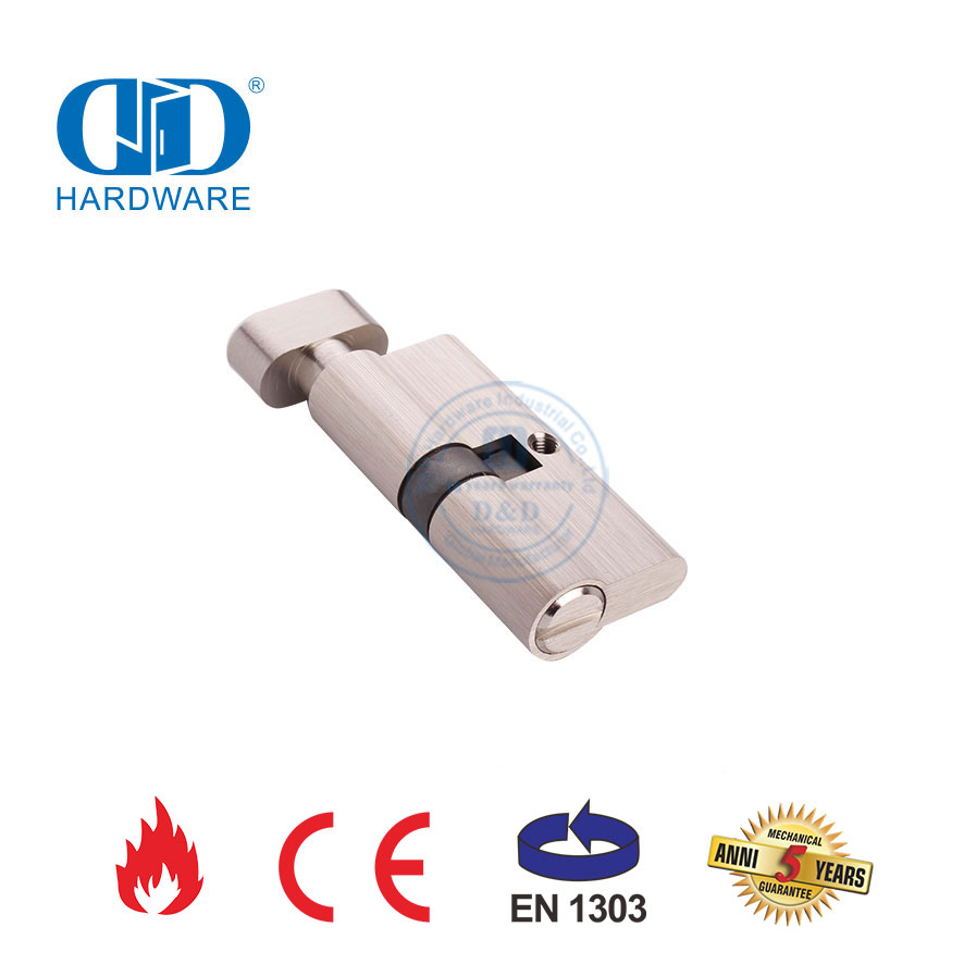 Satin Nickel Finish Quality Solid Brass EN 1303 Toilet Door Cylinder-DDLC007-70mm-SN