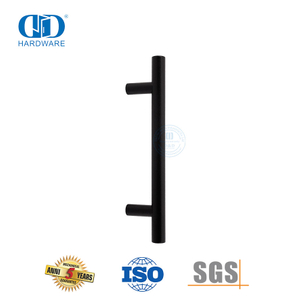 Black Luxury Furniture Hardware Stainless Steel Timber Door T Bar Hollow Pull Handle-DDPH031-MB
