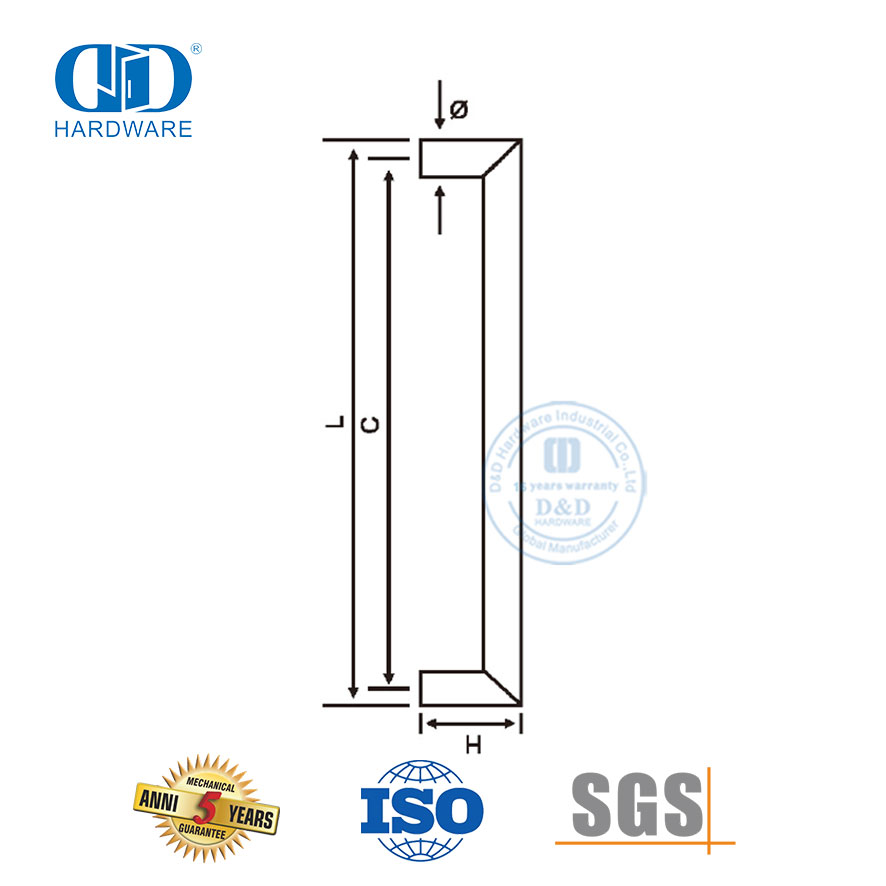 Premium Quality Customize Furniture Hardware Modern Style Single Door Pull Handles-DDPH030