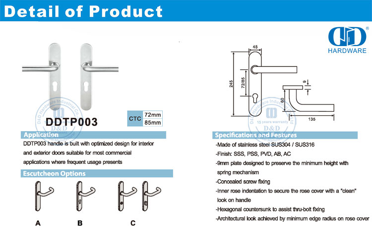 Oval Door Plate Handle