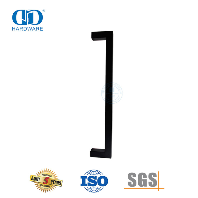 12x12mm Square Stainless Steel Handle Pull for Shower Room Exterior Glass Door-DDPH034-MB