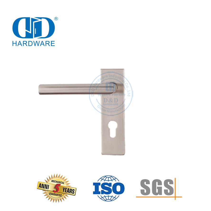Silent Split Door Lock Living Room Wooden Door Lever Handle with Rectangel Plate -DDTP009