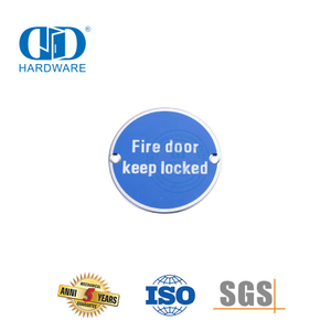 Stainless Steel Fire Door Indication Round Type Sign Plate Keep Locked Warning Sign Wooden Metal Door Signature Plate-DDSP007