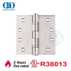 Fast Installation Stainless Steel UL Certificate American ANSI Fire Rated Soft Close Furniture Hardware Residential Door Hinge-DDSS001-FR-4X4X3.4mm