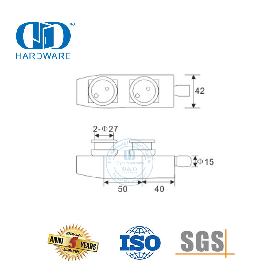 Stainless Steel Over Panel Pivot Patch Fitting Pivot Glass Hardware-DDGP005